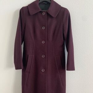 Theory Wool Coat - Eggplant, Barely Worn, Size M